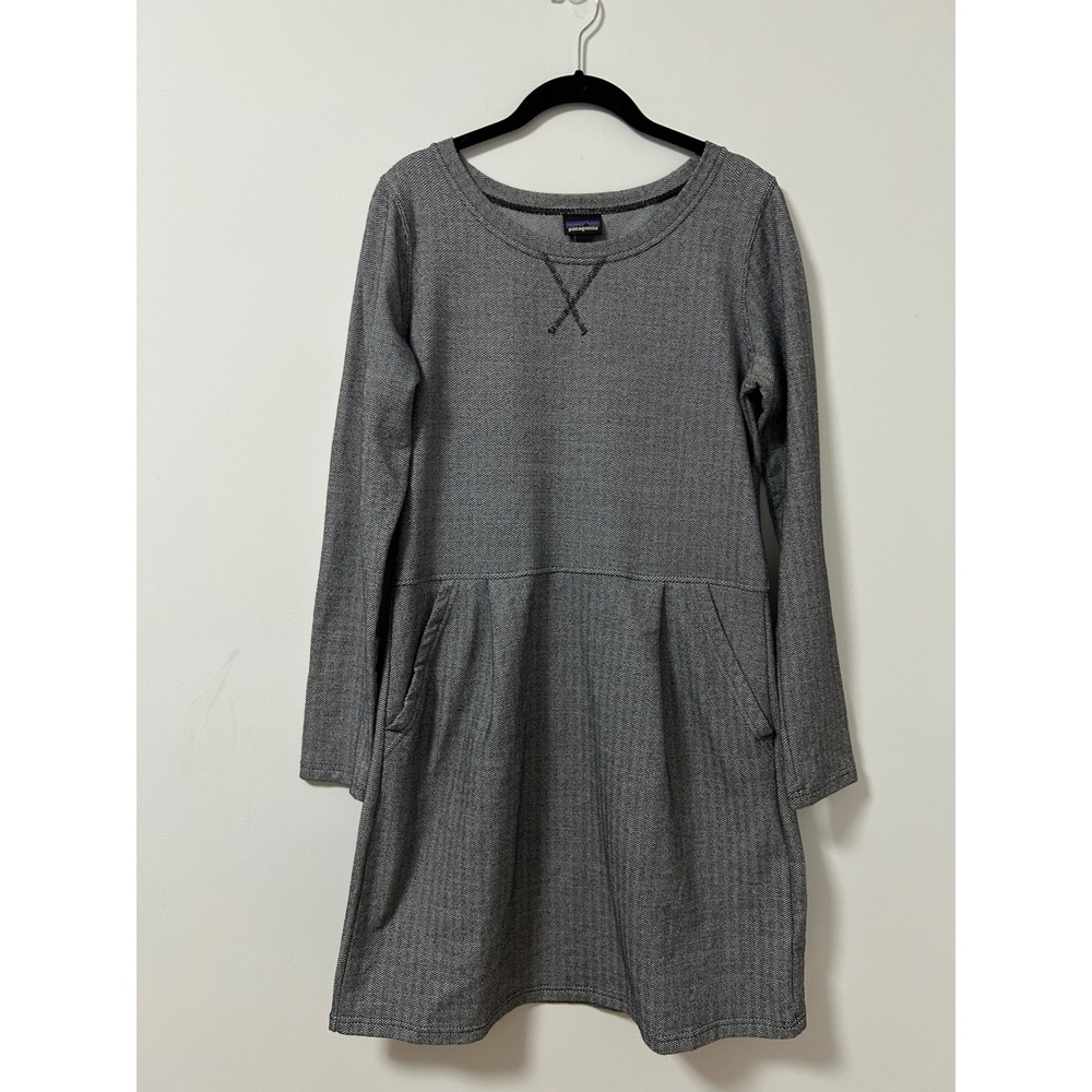 Patagonia Women's Gray Herringbone‎ Long Sleeve Dress Size Medium